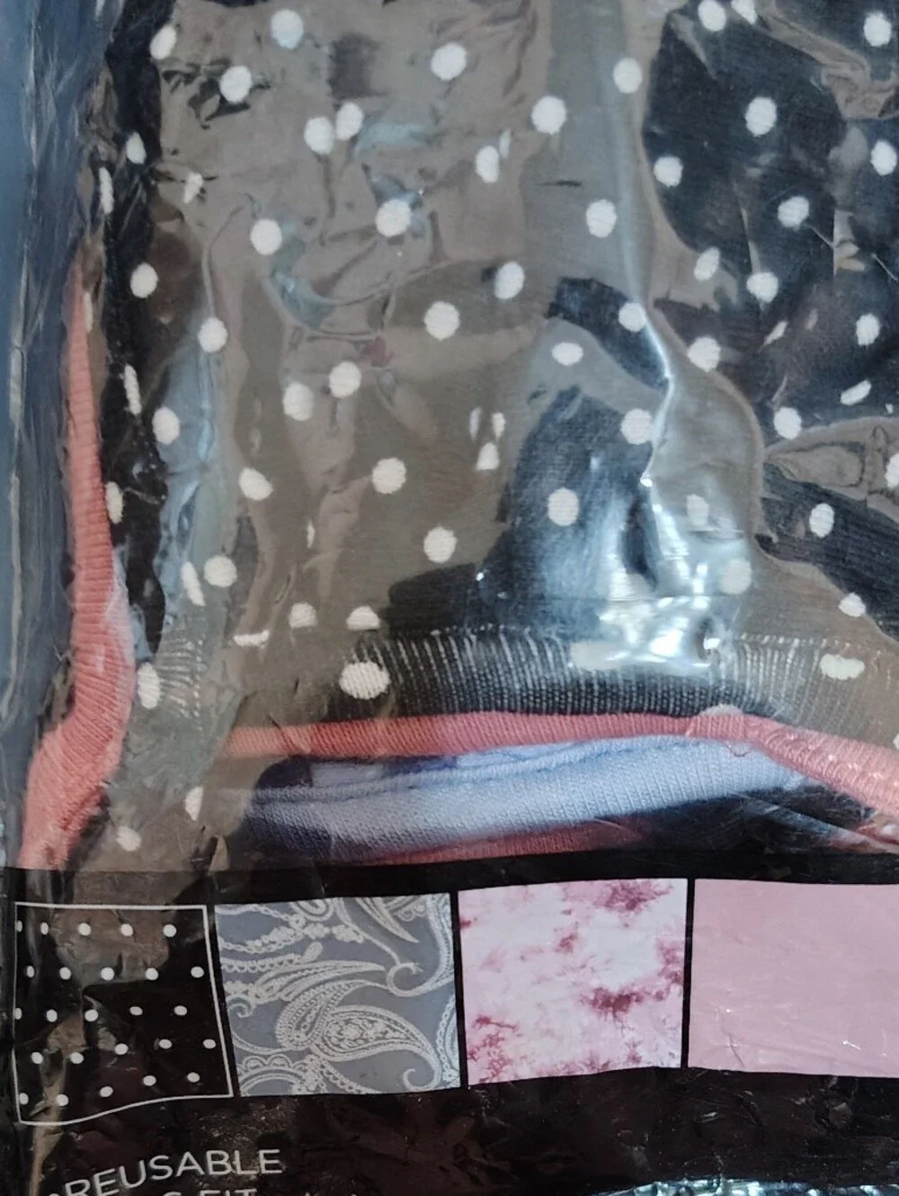 Adult Reusable Face Masks - Pink Tie-Dye & Black Polka Dot (2-Pack)